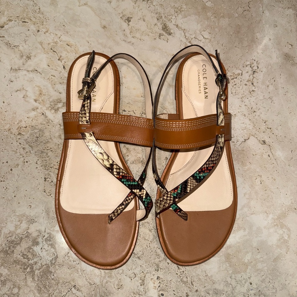 Cole Haan Women's Brown and Multicolor Strappy Sandals